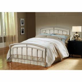 Hillsdale Furniture Claudia King Metal Bed, Matte Nickel - 1685BKR