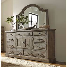 Meadow Door Dresser & Mirror in Weathered Gray - Progressive Furniture P632-24-50
