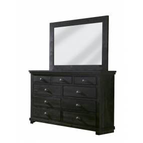 Willow Drawer Dresser & Mirror in Distressed Black - Progressive Furniture P612-23-50
