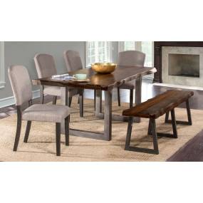 Hillsdale Furniture Emerson Wood 6 Piece Rectangle Dining Set with One Bench and Four Chairs, Gray Sheesham - 5925DTBHC