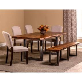 Hillsdale Furniture Emerson Wood 6 Piece Rectangle Dining with One Bench and Four Chairs, Natural Sheesham - 5674DTBHC