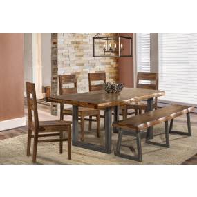 Hillsdale Furniture Emerson Wood 6 Piece Rectangle Dining Set with One Bench and Four Wood Chairs, Natural Sheesham - 5674DTBHCW