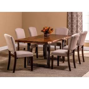 Hillsdale Furniture Emerson Wood 7 Piece Rectangle Dining Set with Upholstered Parson Dining Chairs, Natural Sheesham - 5674DTBC7