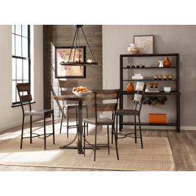 Hillsdale Furniture Jennings 5 Piece Counter Height Dining Set with Ladder Back Stools, Distressed Walnut - 4022CDP5PC