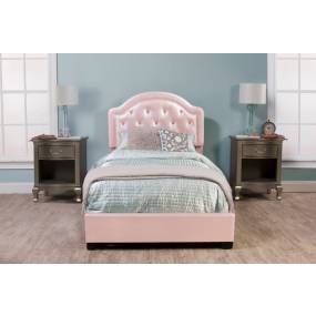 Hillsdale Furniture Karley Full Upholstered Bed, Pink Faux Leather - 1819BFR