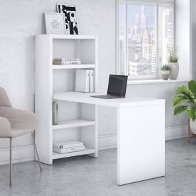 kathy Ireland® Office by Bush Furniture KI60107-03 - Echo 56W Bookcase Desk in Pure White