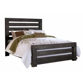 Willow King Slat Complete Bed in Distressed Black - Progressive Furniture P612-80-81-78
