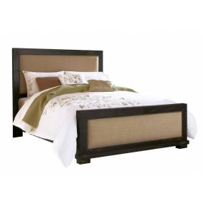 Willow King Upholstered Complete Bed in Distressed Black - Progressive Furniture P612-94-95-78