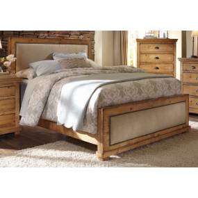 Willow King Upholstered Complete Bed in Distressed Pine - Progressive Furniture P608-94-95-78