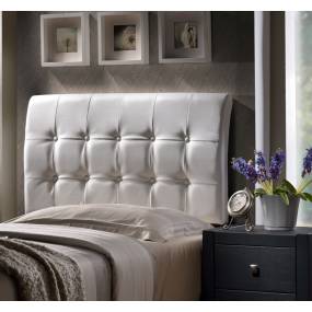 Hillsdale Furniture Lusso Queen Upholstered Headboard, White Faux Leather - 1283-570