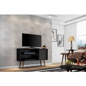 Manhattan Comfort 212BMC8 - Liberty 42.52" Mid Century Modern TV Stand w/ 2 Shelves & 1 Door in Black