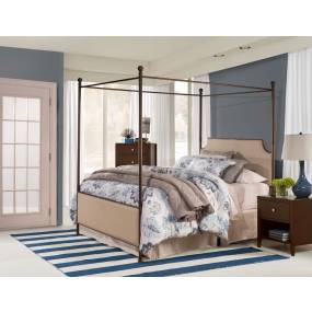 Hillsdale Furniture McArthur Queen Metal and Upholstered  Canopy Bed, Bronze with Linen Stone Fabric - 1826BQPR