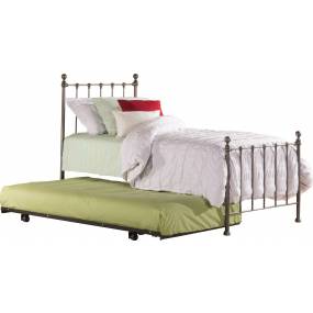 Hillsdale Furniture Molly Twin Metal Bed with Suspension Deck and Roll Out Trundle, Black Steel - 1944TBDT