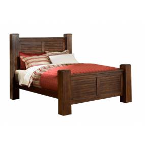 Trestlewood Queen Post Complete Bed in Mesquite Pine - Progressive Furniture P611-34-35-77