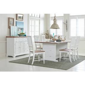 Shutters Dining Table in Light Oak/ Distressed White - Progressive Furniture D884-10