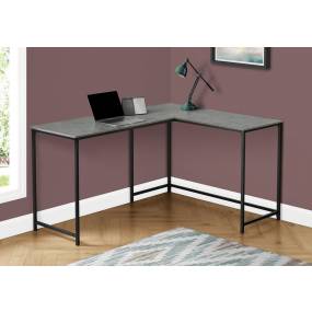 Computer Desk / Home Office / Corner / 58"L / L Shape / Work / Laptop / Metal / Laminate / Grey / Black / Contemporary / Modern - Monarch Specialties I 7392