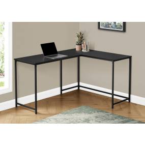 Computer Desk / Home Office / Corner / 58"L / L Shape / Work / Laptop / Metal / Laminate / Black / Contemporary / Modern - Monarch Specialties I 7394