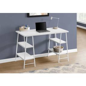 Computer Desk / Home Office / Laptop / Storage Shelves / 48"L / Work / Metal / Laminate / White / Contemporary / Modern - Monarch Specialties I 7521
