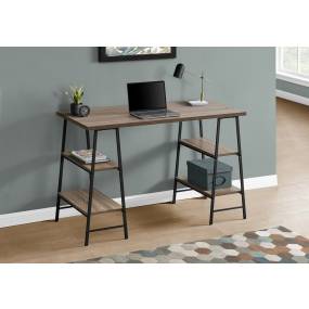 Computer Desk / Home Office / Laptop / Storage Shelves / 48"L / Work / Metal / Laminate / Brown / Black / Contemporary / Modern - Monarch Specialties I 7523