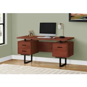 Computer Desk / Home Office / Laptop / Left / Right Set-Up / Storage Drawers / 60"L / Work / Metal / Laminate / Brown / Black / Contemporary / Modern - Monarch Specialties I 7626