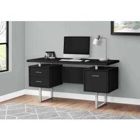 Computer Desk / Home Office / Laptop / Left / Right Set-Up / Storage Drawers / 60"L / Work / Metal / Laminate / Black / Grey / Contemporary / Modern - Monarch Specialties I 7634