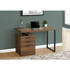 Computer Desk / Home Office / Laptop / Left / Right Set-Up / Storage Drawers / 48"L / Work / Metal / Laminate / Walnut / Black / Contemporary / Modern - Monarch Specialties I 7640