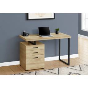 Computer Desk / Home Office / Laptop / Left / Right Set-Up / Storage Drawers / 48"L / Work / Metal / Laminate / Natural / Black / Contemporary / Modern - Monarch Specialties I 7643