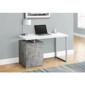 Computer Desk / Home Office / Laptop / Left / Right Set-Up / Storage Drawers / 48"L / Work / Metal / Laminate / Grey / White / Contemporary / Modern - Monarch Specialties I 7648