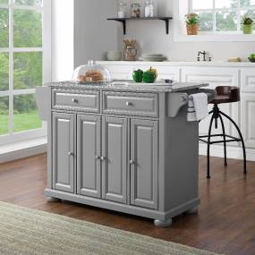 Alexandria Granite Top Kitchen Island/Cart Gray/Gray - Crosley KF30203AGY