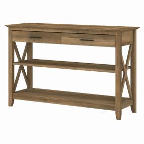 Bush Furniture Key West Console Table with Drawers and Shelves in Reclaimed Pine - Bush Furniture KWT248RCP-03