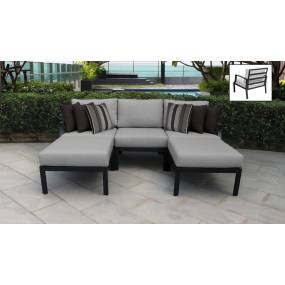 Lexington 5 Piece Outdoor Aluminum Patio Furniture Set 05e in Grey - TK Classics Lexington-05E-Grey