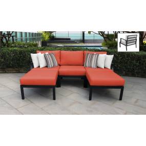 Lexington 5 Piece Outdoor Aluminum Patio Furniture Set 05e in Tangerine - TK Classics Lexington-05E-Tangerine
