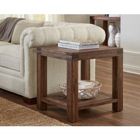 Meadow Solid Wood Rectangular Side Table in Brick Brown - Modus 3F4122