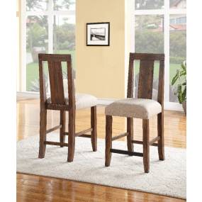 Meadow Solid Wood Upholstered Kitchen Counter Stool in Brick Brown (Set of 2) - Modus 3F4170