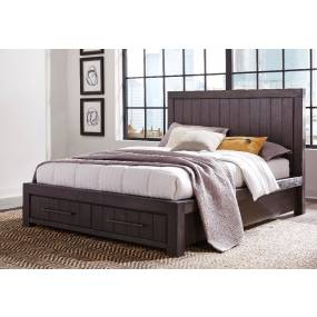 Heath Queen-size Two Drawer Storage Bed in Basalt Grey - Modus 3H57D5