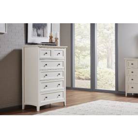 Paragon Five Drawer Chest in White - Modus 4NA484