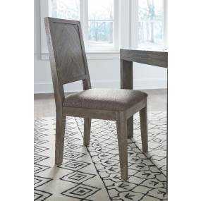 Herringbone Solid Wood Upholstered Dining Chair in Rustic Latte (Set of 2) - Modus 5QS363B