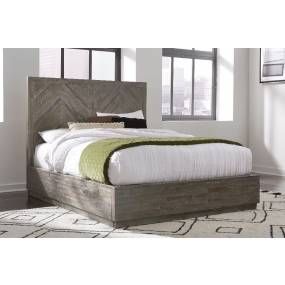 Herringbone Queen-size Solid Wood Platform Bed in Rustic Latte - Modus 5QS3H5