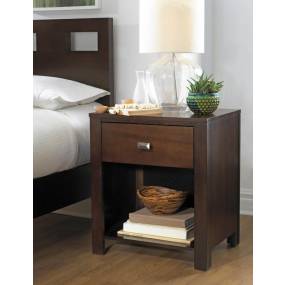 Riva One Drawer Nightstand in Chocolate Brown - Modus RV2681