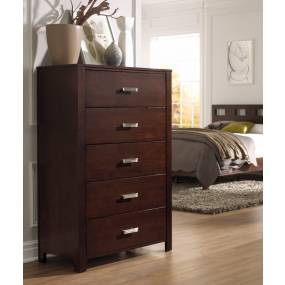Riva Five Drawer Chest in Chocolate Brown - Modus RV2684