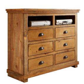 Willow Media Chest in Distressed Pine - Progressive Furniture P608-46