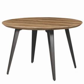 Ravenna Modern Round Wood 47" Dining Table With Metal Legs - LeisureMod RTM47BR