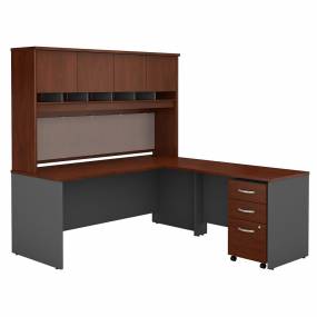 Series C 72W L Shaped Desk w/ Hutch & Mobile File Cabinet in Hansen Cherry - Bush Furniture SRC0018HCSU