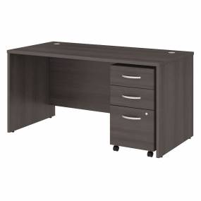 Bush Business Furniture STC014SGSU - Studio C 60W x 30D Office Desk w/ Mobile File Cabinet in Storm Gray