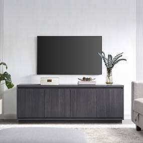 Presque Rectangular TV Stand for TV's up to 80" in Charcoal Gray - Hudson & Canal TV1855