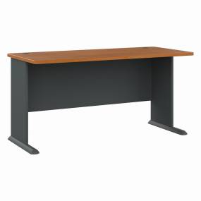 Series A 60W Desk in Natural Cherry & Slate - Bush Furniture WC57460