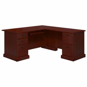 Kathy Ireland® Office by Bush Business Furniture WC65570-03K Bennington L-Desk in Harvest Cherry