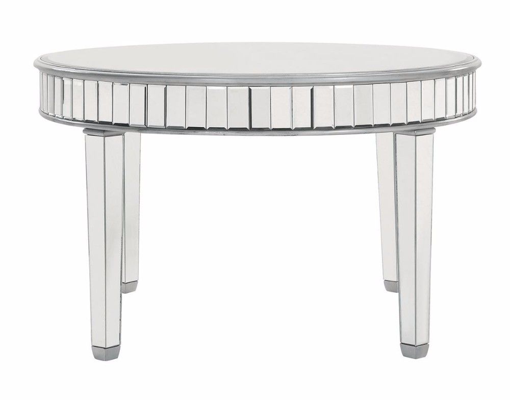 Contempo Round Dining Table 48 X 30 In Silver Paint Elegant Lighting Mf6 1008s