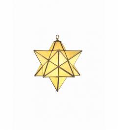 12133 Meyda Lighting 12'W Moravian Star Beige Iridescent Pendant Bai 