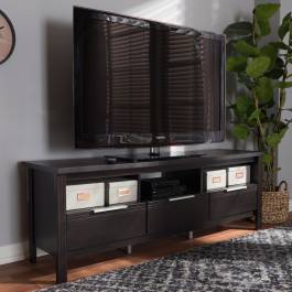 Baxton Studio Leuna Modern and Contemporary Wenge Brown Finished TV Stand 